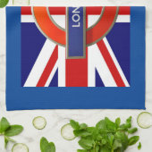 Londense metro/Britse vlag Theedoek (Gevouwen)