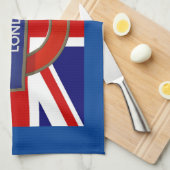 Londense metro/Britse vlag Theedoek (Quarter Fold)