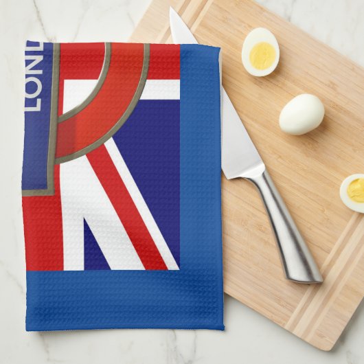 Londense metro/Britse vlag Theedoek (Quarter Fold)