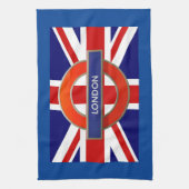 Londense metro/Britse vlag Theedoek (Verticaal)