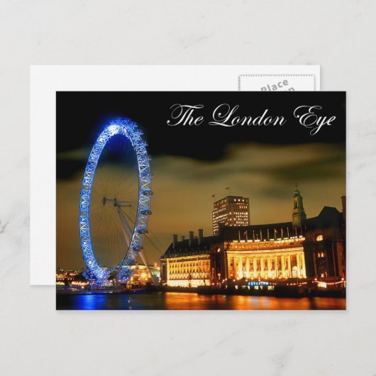 Londense ogen 's nachts briefkaart (Voorkant / Achterkant)