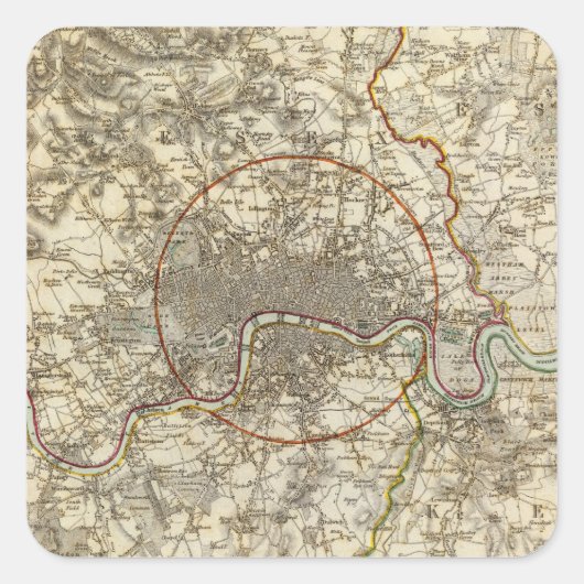 Londense omgevingen vierkante sticker (Voorkant)