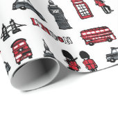 Londense pictogrammen cadeaupapier (Rol Hoek)