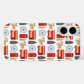 Londense pictogrammen en Corgi Collage Pattern Case-Mate iPhone Case (Achterkant (horizontaal))