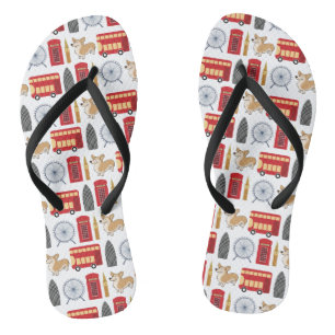 Londense pictogrammen en landmarks Pattern Teenslippers