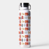 Londense pictogrammen en landmarks Pattern Waterfles (Achterkant)
