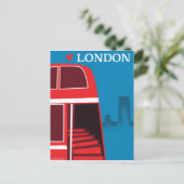 Londense Rode Bus Briefkaart (Staand voorkant)