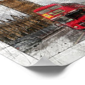 Londense rode bus en big ben Poster (Hoek)
