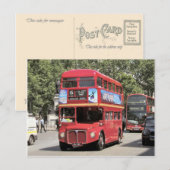 Londense rode doubledecker-bus in het Victoriagebi Briefkaart (Voorkant / Achterkant)
