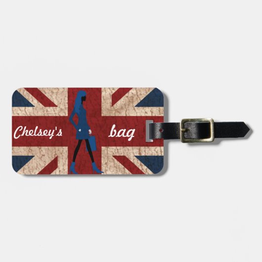 Londense roepende bagagelabel (personalize) (Voorkant horizontaal)