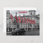Londense scène in grijs met rode hooglichten briefkaart (Voorkant / Achterkant)
