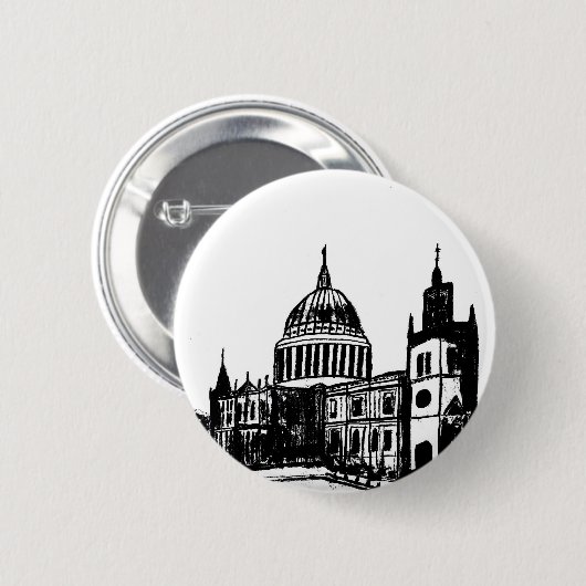 Londense schilderij ronde button 5,7 cm (Voorkant /achterkant)