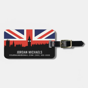 Londense Silhouet De Britse Vlag Bagagelabel