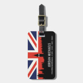 Londense Silhouet | De Britse Vlag Bagagelabel (Voorkant verticaal)