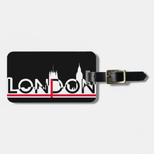 Londense silhouette en Engelse vlag Bagagelabel