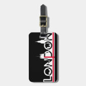 Londense silhouette en Engelse vlag Bagagelabel (Voorkant verticaal)