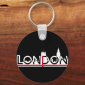Londense silhouette en Engelse vlag Sleutelhanger (Voorkant)