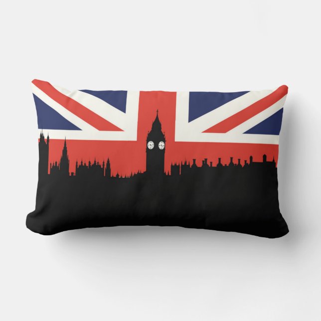 Londense Skyline | De Britse Vlag Kussen (Voorkant)