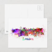 Londense skyline in waterverf briefkaart (Voorkant / Achterkant)