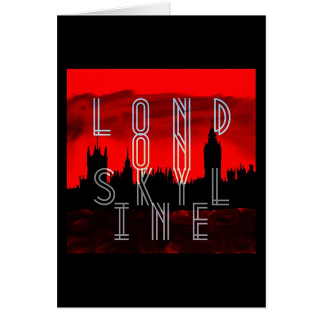 Londense skyline rood zwart (Voorkant)