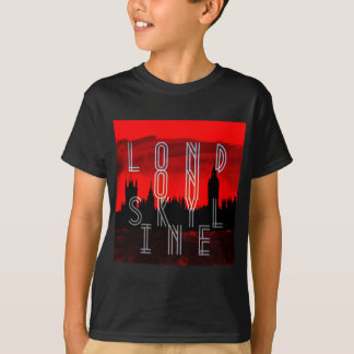 Londense skyline rood zwart t-shirt
