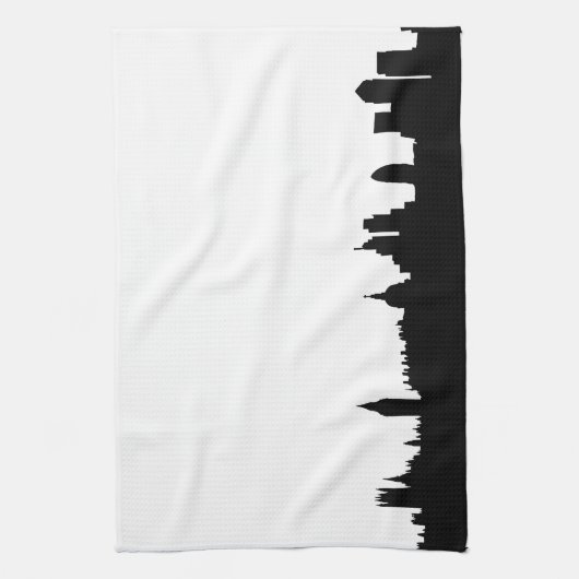 Londense skyline silhouet stadsgezicht theedoek (Verticaal)