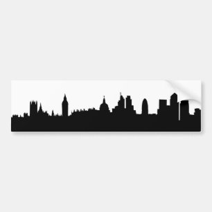 Londense skyline silhouette cityscape bumpersticker