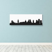 Londense skyline silhouette cityscape canvas afdruk (Insitu (Houten vloer))