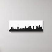 Londense skyline silhouette cityscape canvas afdruk (Voorkant)