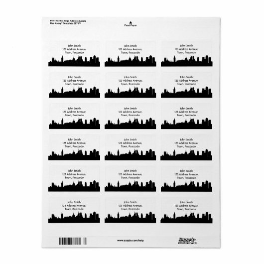 Londense skyline silhouette cityscape etiket (Full Sheet)