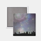 Londense skyline silhouette cityscape magneet (Voorkant / Achterkant)
