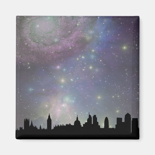 Londense skyline silhouette cityscape magneet (Voorkant)