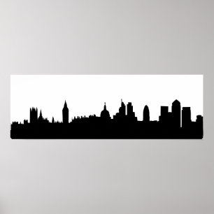 Londense skyline silhouette cityscape poster