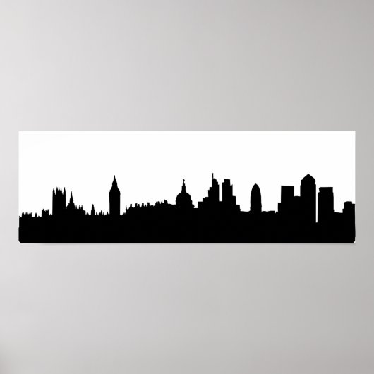 Londense skyline silhouette cityscape poster (Voorkant)