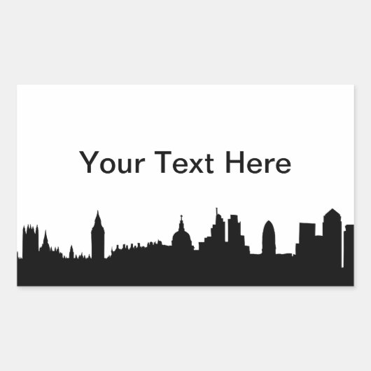 Londense skyline silhouette cityscape rechthoekige sticker (Voorkant)