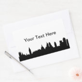Londense skyline silhouette cityscape rechthoekige sticker (Envelop)