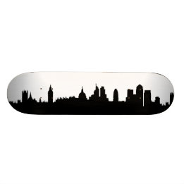 Londense skyline silhouette cityscape skateboard