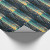 Londense stadsgezicht bij zonsondergang cadeaupapier (Hoek)