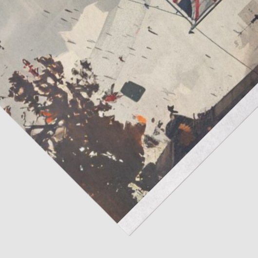 Londense straat telefooncel decoupage tissuepapier (Detail)