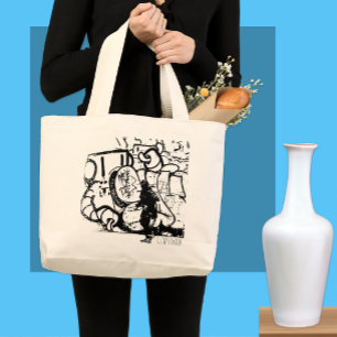 Londense Straatkunst, Samurai, Creatieve Kunst Grote Tote Bag