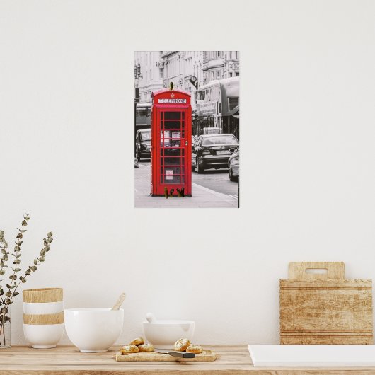 Londense telefooncel poster (Keuken)