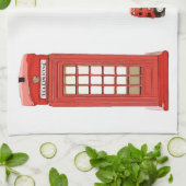 Londense telefooncel rode dubbeldeksbus theedoek (Gevouwen)