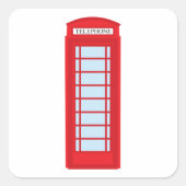 Londense telefooncel vierkante sticker (Voorkant)