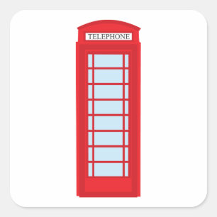 Londense telefooncel vierkante sticker