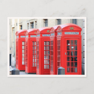 Londense telefoonhokjes vintage rode foto groet briefkaart