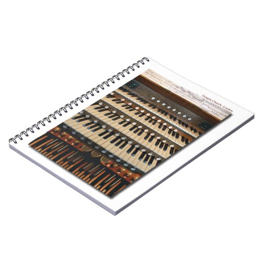 Londense 'Temple Church organ notebook' Notitieboek (Linkerzijde)