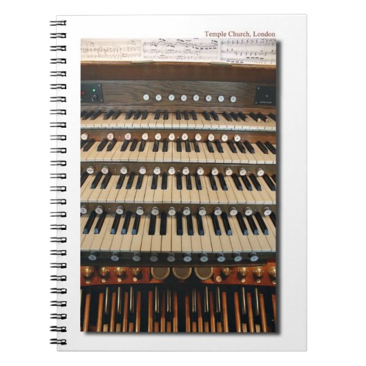 Londense 'Temple Church organ notebook' Notitieboek (Voorkant)