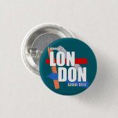 Londense typografie ronde button 3,2 cm (Voorkant /achterkant)