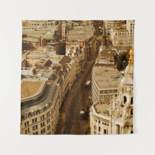 Londense uitzicht panorama met stadsarchitectuur wandkleed