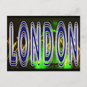 Londense vuurwerkfeest op het briefkaart Thames